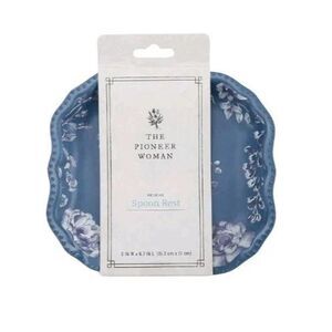 Pioneer Woman Delilah Spoon Rest Blue White Floral 6 x 6.7-inch Melamine KItchen